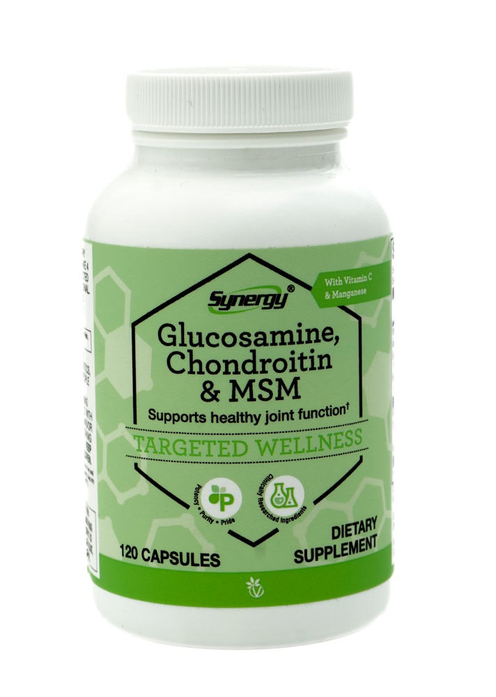 Synergy Глюкозамин, Хондроитин и МСМ с витамином С и марганцем -- 120 капсул Vitacost-Synergy