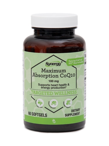 Максимальная абсорбция CoQ10 с Q-Gel® и ETS™, 100 мг, 60 мягких таблеток Vitacost-Synergy