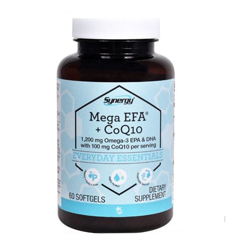 Mega EFA® + CoQ10 - 1200 мг Омега-3 EPA & DHA и 100 мг CoQ10 на порцию - 60 капсул Vitacost-Synergy