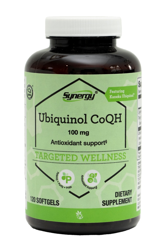 Ubiquinol CoQH с использованием Kaneka Ubiquinol - 100 мг - 120 мягких капсул - Vitacost-Synergy Vitacost-Synergy