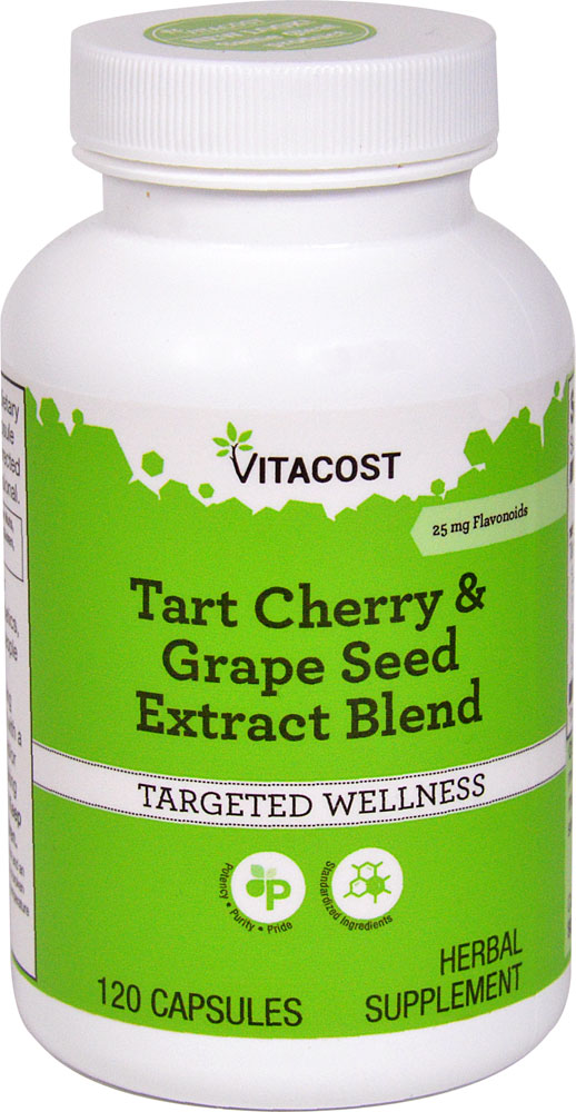 Tart Cherry & Grape Seed Extract Blend - Standardized -- 120 Capsules (Капсулы) Vitacost