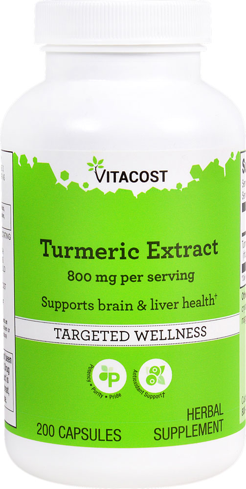 Turmeric Extract -- 800 mg per serving - Source of Curcumin - 200 Capsules (Капсулы) Vitacost