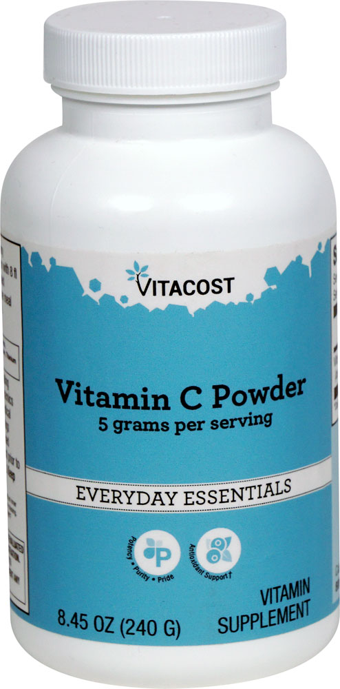 Vitamin C Powder (Порошок) -- 5 grams per serving - 8.45 oz (Унции) (240 g) Vitacost