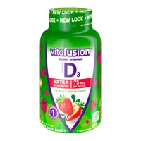 Extra Strength D3 Natural Strawberry -- 75 mcg - 120 Gummies (Жевательные конфеты) Vitafusion