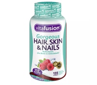 Gorgeous Hair Skin & Nails Multivitamin Natural Raspberry -- 135 Gummies (Жевательные конфеты) Vitafusion