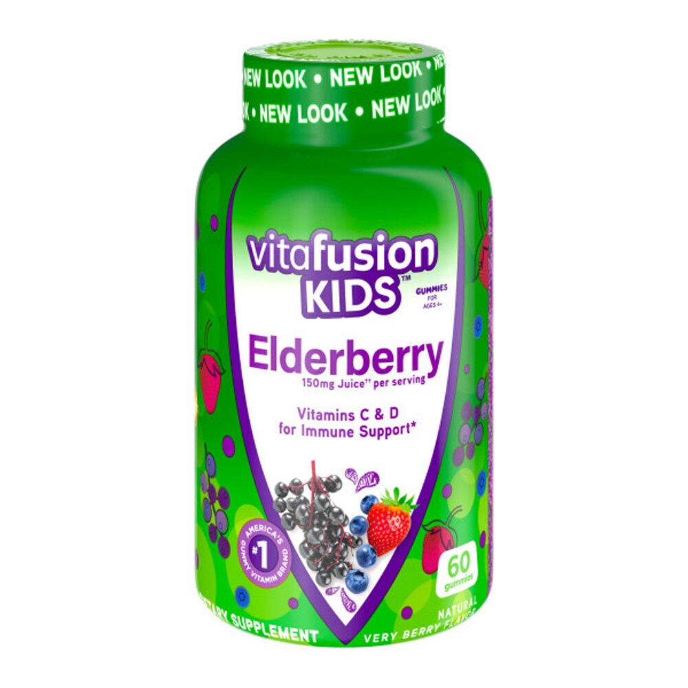 Kids Elderberry Very Berry — 60 жевательных конфет Vitafusion