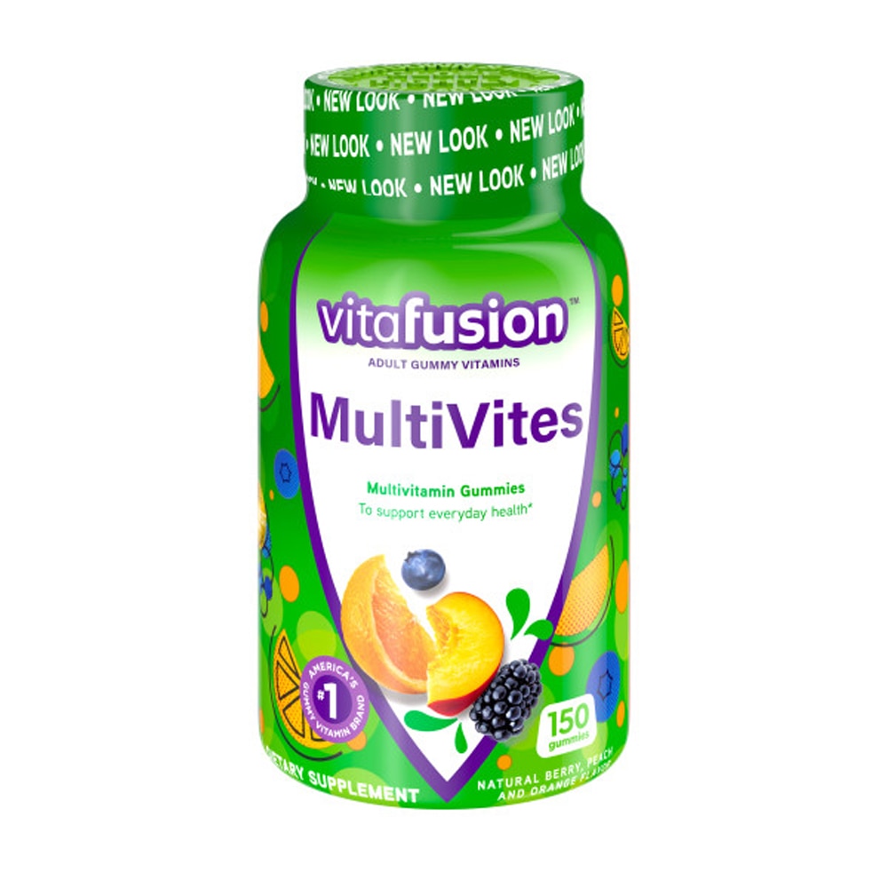 Мультивитаминные жевательные конфеты Vitafusion MultiVites™ с ягодами, персиком и апельсином -- 150 жевательных конфет Vitafusion