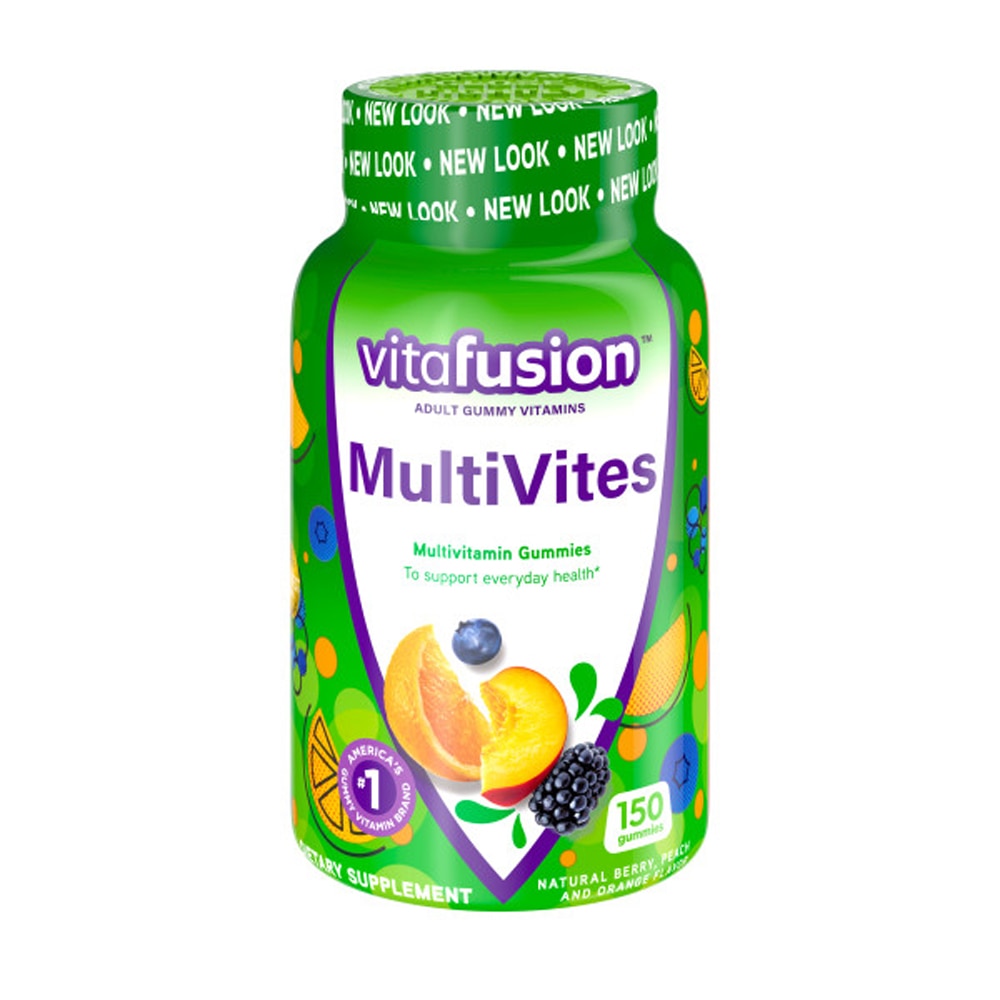 MultiVites™ Multivitamin Gummies (Жевательные конфеты) Berry Peach and Orange -- 150 Gummies Vitafusion