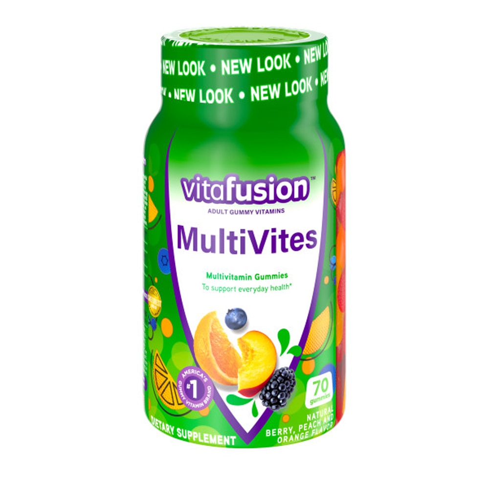 MultiVites Adult Complete мультивитаминные жевательные конфеты с фруктовым ассорти -- 70 жевательных конфет Vitafusion