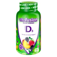 Vitamin D3 Gummies (Жевательные конфеты) Natural Peach & Berry -- 2000 IU - 150 Gummies Vitafusion