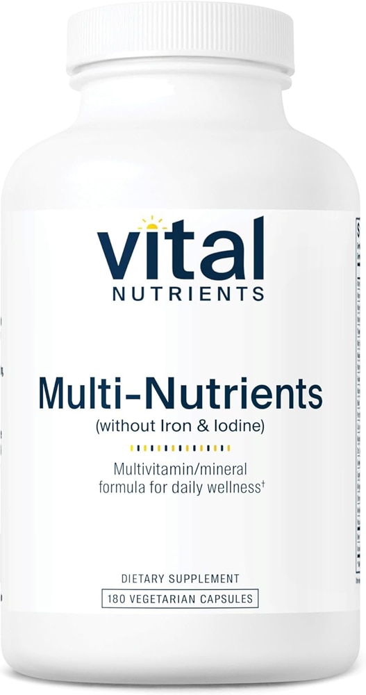 Multi-Nutrients Iron and Iodine Free -- 180 Vegetarian Capsules (Вегетарианские капсулы) Vital Nutrients