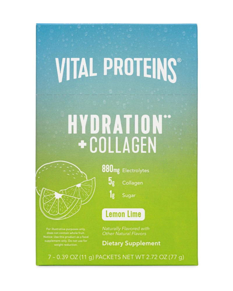 Гидратация + Коллаген, Лимон-Лайм - 7 пакетиков - VITAL PROTEINS VITAL PROTEINS