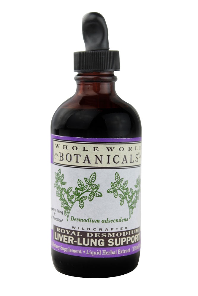 Liver Lung Support Royal Desmodium -- 4 fl oz (Жидкие унции) Whole World Botanicals