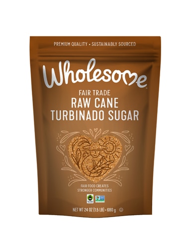 Полезные подсластители Натуральный сырой тростниковый сахар Turbinado -- 1,5 фунта Wholesome