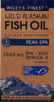 Дикий аляскинский рыбий жир Peak EPA - 1250 мг - 60 желатиновых капсул - Wiley's Finest Wiley's Finest