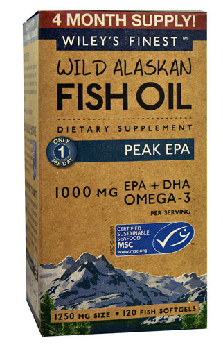 Рыбий жир из дикой аляскинской рыбы Peak EPA - 1250 мг - 120 капсул - Wiley's Finest Wiley's Finest