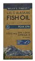 Рыбий жир из дикой аляскинской трески Peak EPA - 1250 мг - 30 желатиновых капсул - Wiley's Finest Wiley's Finest