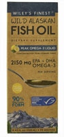 Дикий Аляскинский Рыбий Жир Omega-3 с Лимоном - 2150 мг EPA+DHA - 125 мл - Wiley's Finest Wiley's Finest