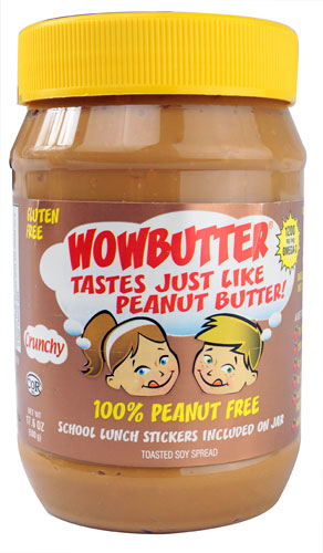 Nut-Free All Natural Peanut Butter Soy Spread Crunchy -- 17.6 oz WowButter