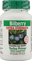 Bilberry Extra Strength -- 160 mg - 50 Capsules (Капсулы) Yerba Prima