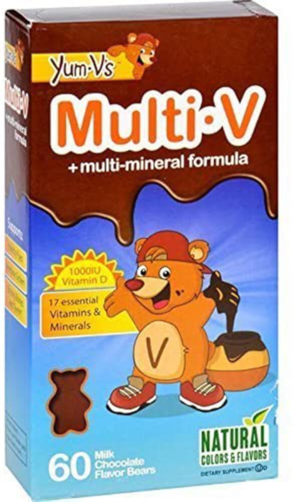 Yum V's Multi-V с мультиминеральной формулой Пищевая добавка Молочный шоколад -- 60 Bears Yum V's