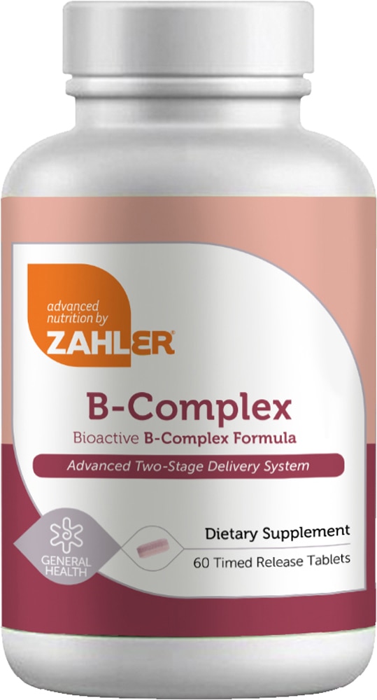 Zahler B-Complex Bioactive B Complex Formula -- 60 таблеток с пролонгированным высвобождением Zahler