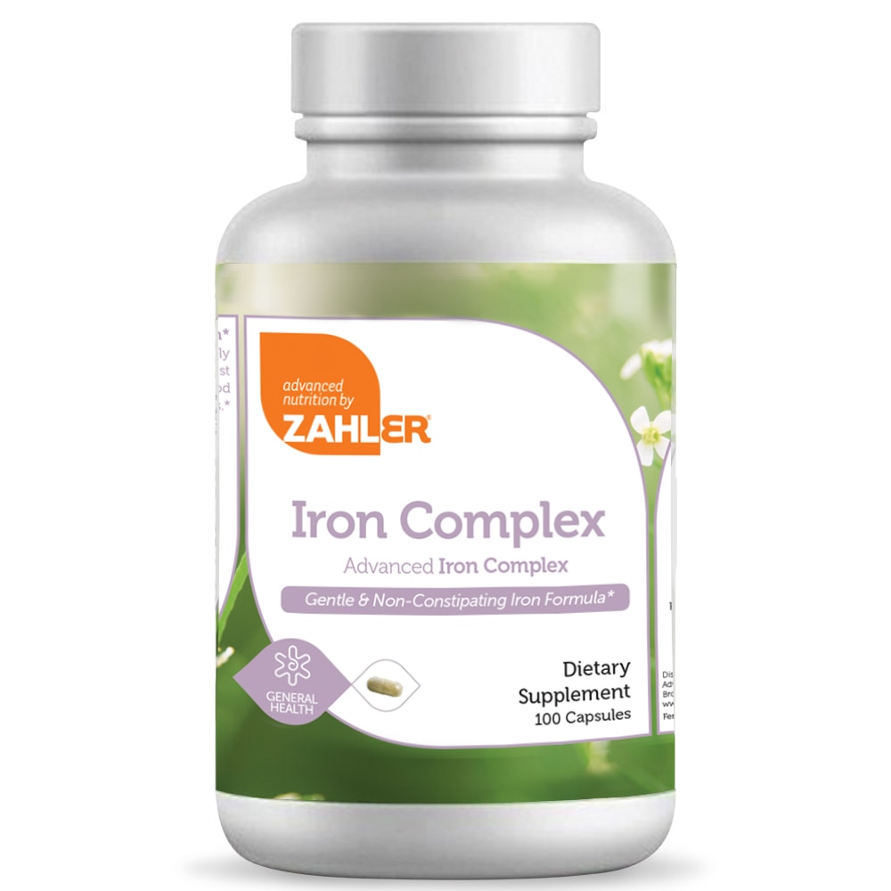 Iron Complex Gentle & Non-Constipating Formula -- 100 Capsules (Капсулы) Zahler