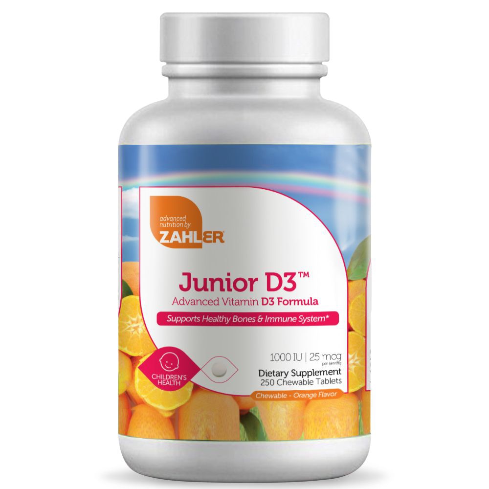 Zahler Junior D3 Advanced Vitamin D3 Formula Orange -- 1000 МЕ - 250 жевательных таблеток Zahler