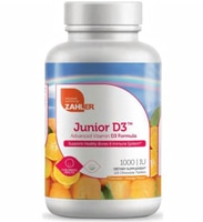 Junior D3 Advanced Vitamin D3 Formula Orange -- 1000 IU - 120 Chewable Tablets (Жевательные таблетки) Zahler