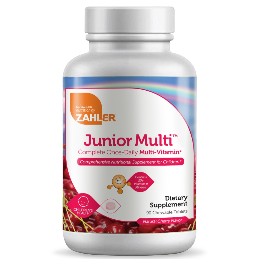 Junior Multi Complete Once-Daily Multivitamin Natural Cherry -- 90 Chewable Tablets (Жевательные таблетки) Zahler