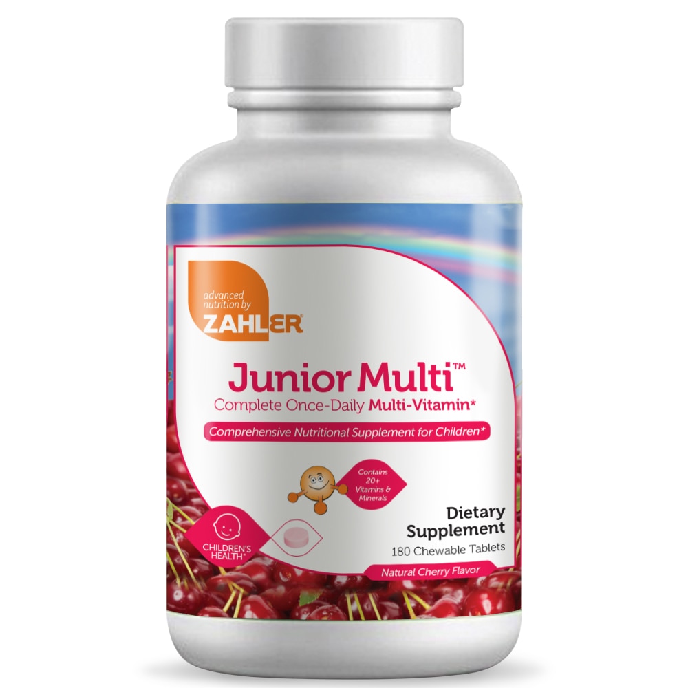 Junior Multi Complete Once-Daily Multivitamin Natural Cherry -- 180 Chewable Tablets (Жевательные таблетки) Zahler