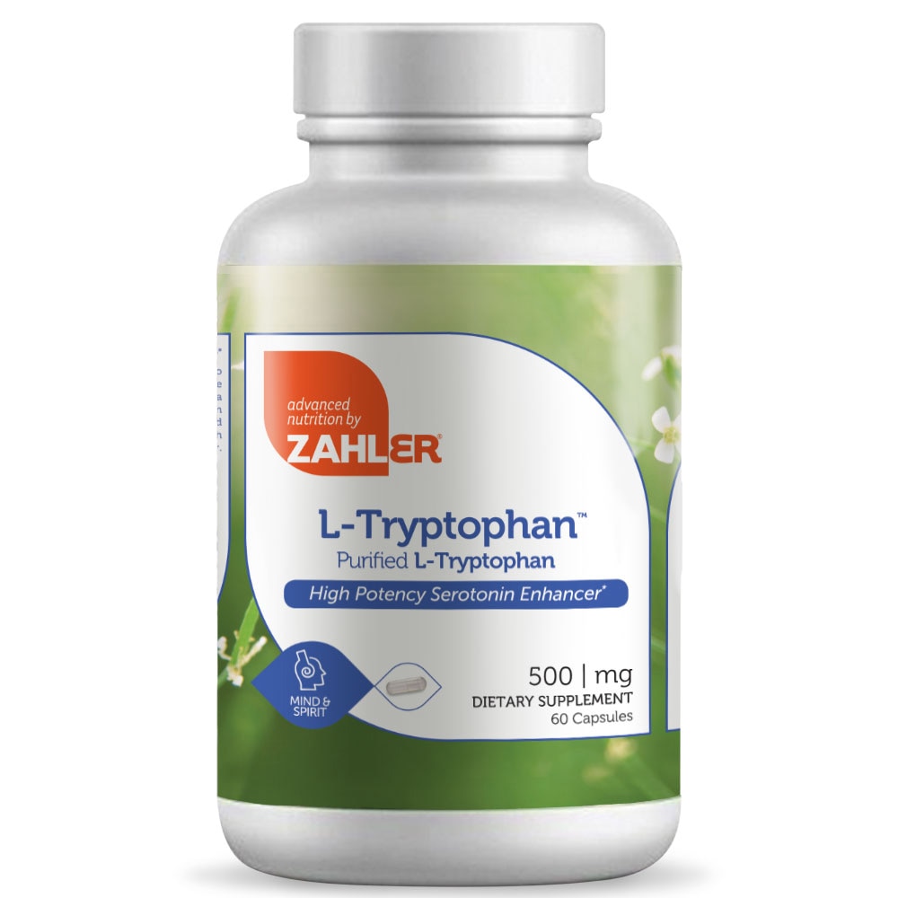 Zahler L-триптофан Очищенный L-триптофан -- 500 мг -- 60 капсул Zahler