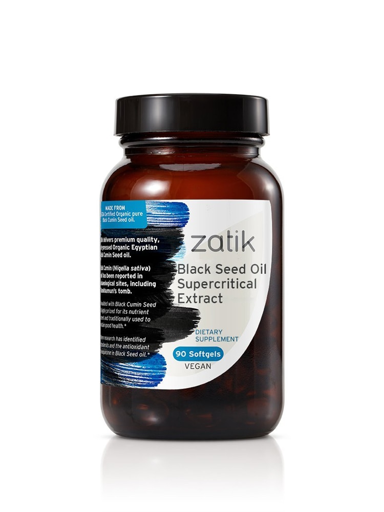Сверхкритический экстракт масла черного тмина -- 90 мягких желатиновых капсул Zatik