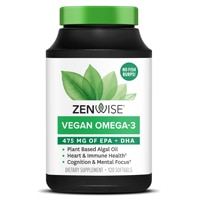 Веганский Омега-3 - 475 мг - 120 мягких капсул - Zenwise Zenwise