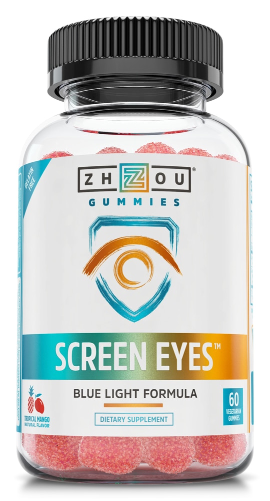 Zhou Screen Eyes™ Tropical Berry – 60 веганских жевательных конфет Zhou