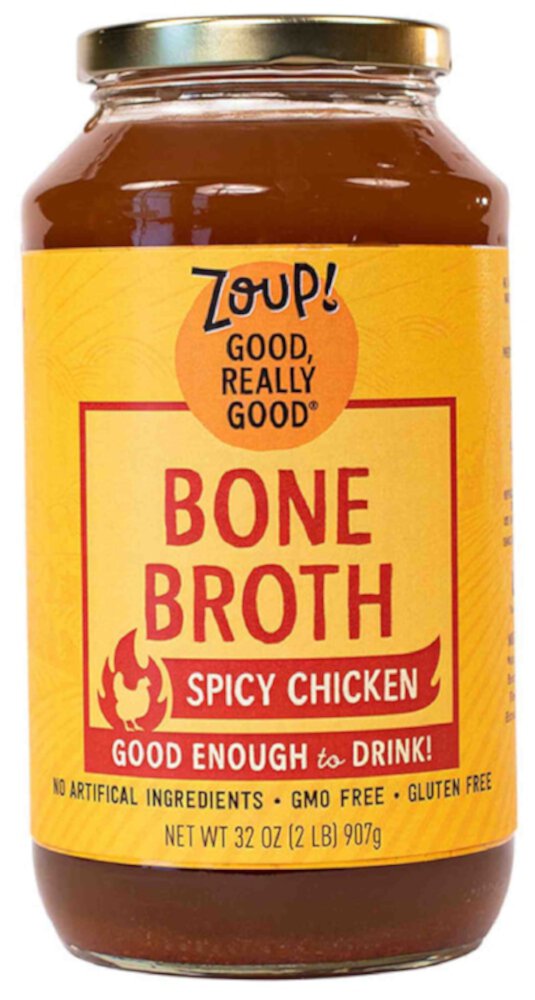 Non-GMO Bone Broth Spicy Chicken -- 32 oz (Унции) Zoup