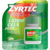 Zyrtec Allergy Liquid Gels — 10 мг — 40 жидких гелевых капсул Zyrtec