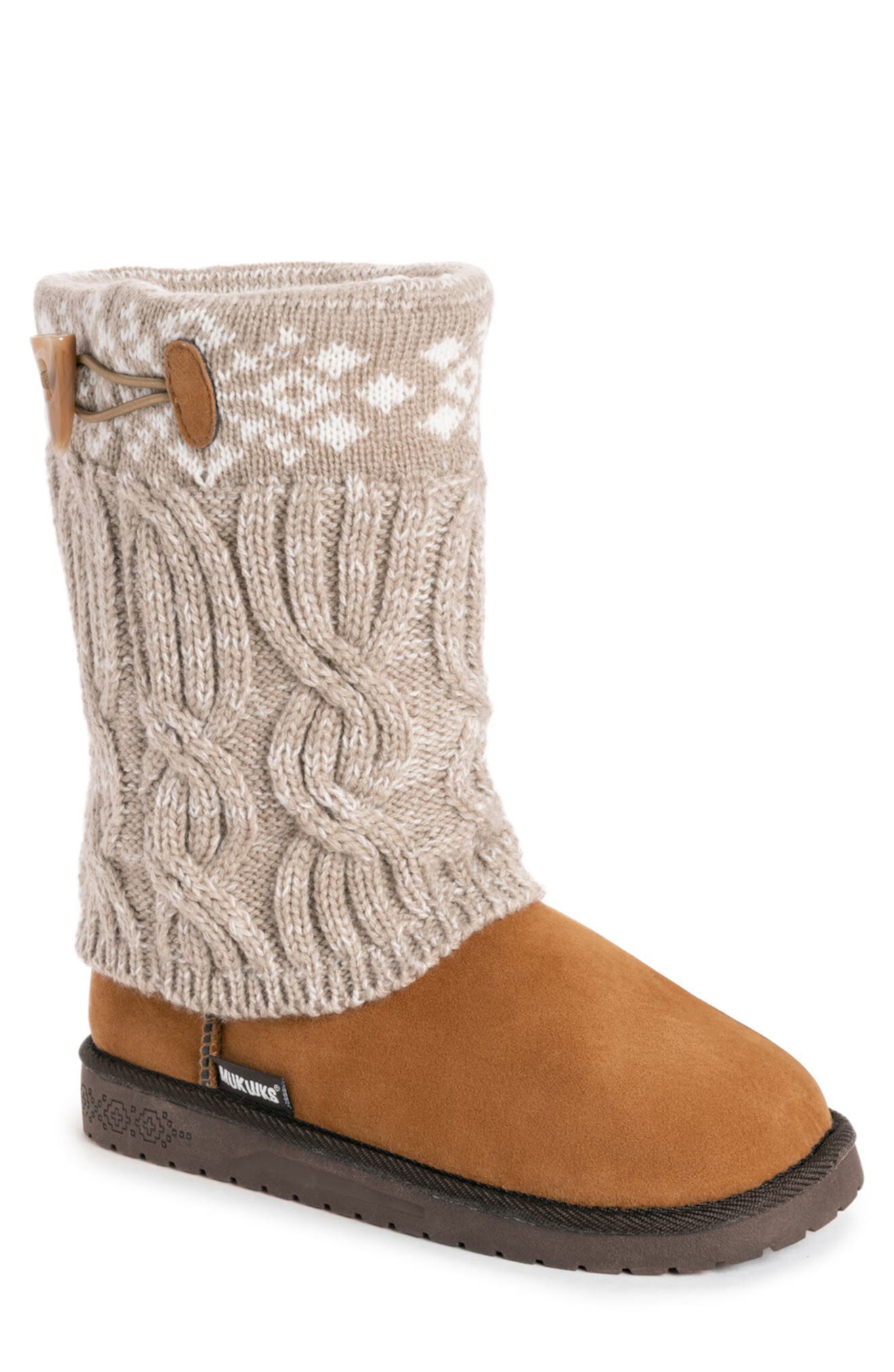 Faux Shearling Lined Cable Knit Boot MUK LUKS ESSENTIALS