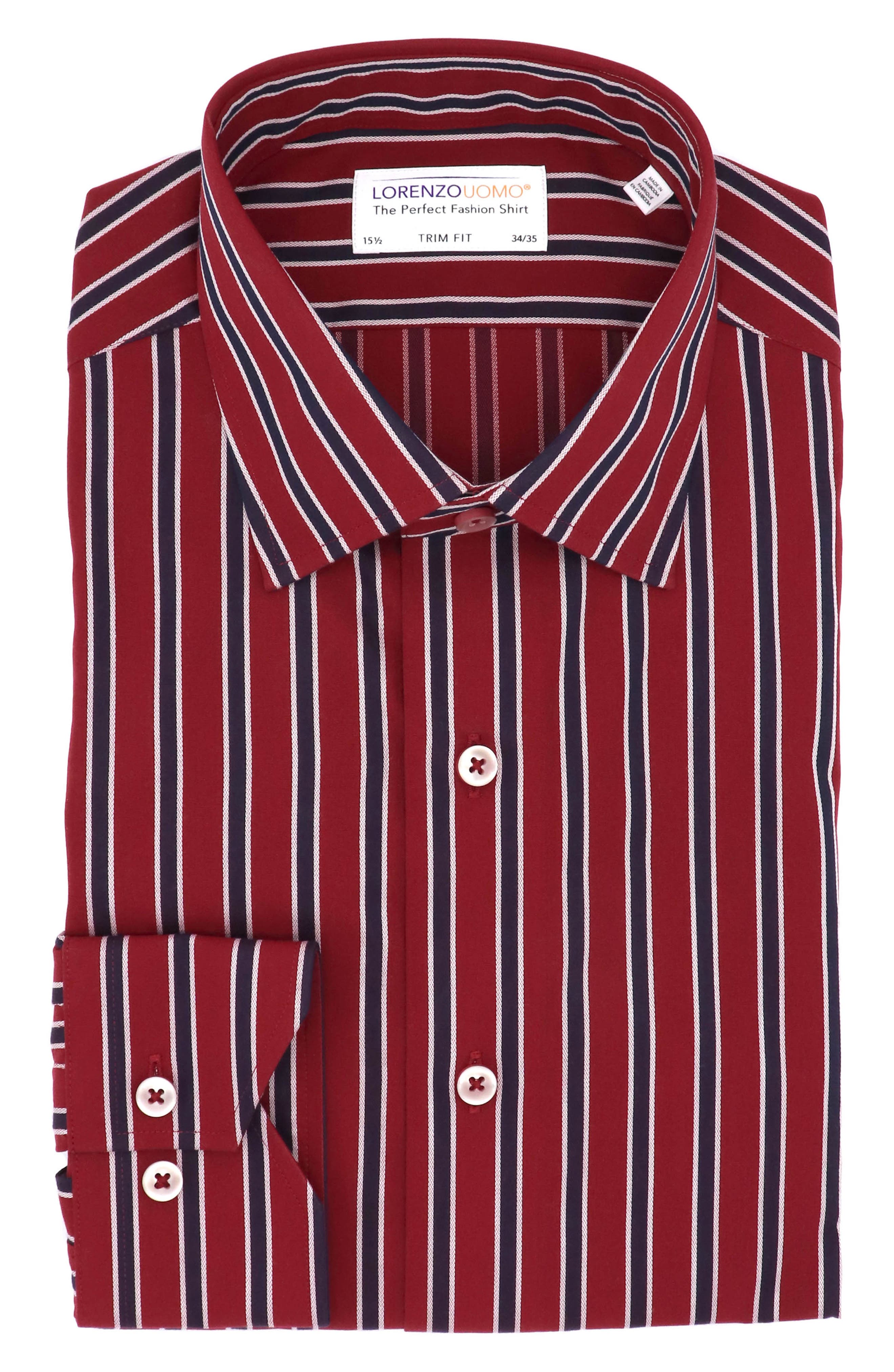 Классическая рубашка с текстурированной полосой и отделкой Lorenzo Uomo