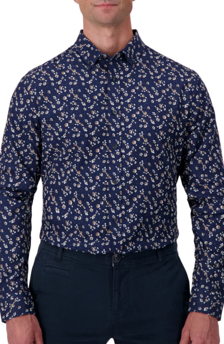 Рубашка на пуговицах с длинными рукавами и длинными рукавами с цветочным принтом Report Collection