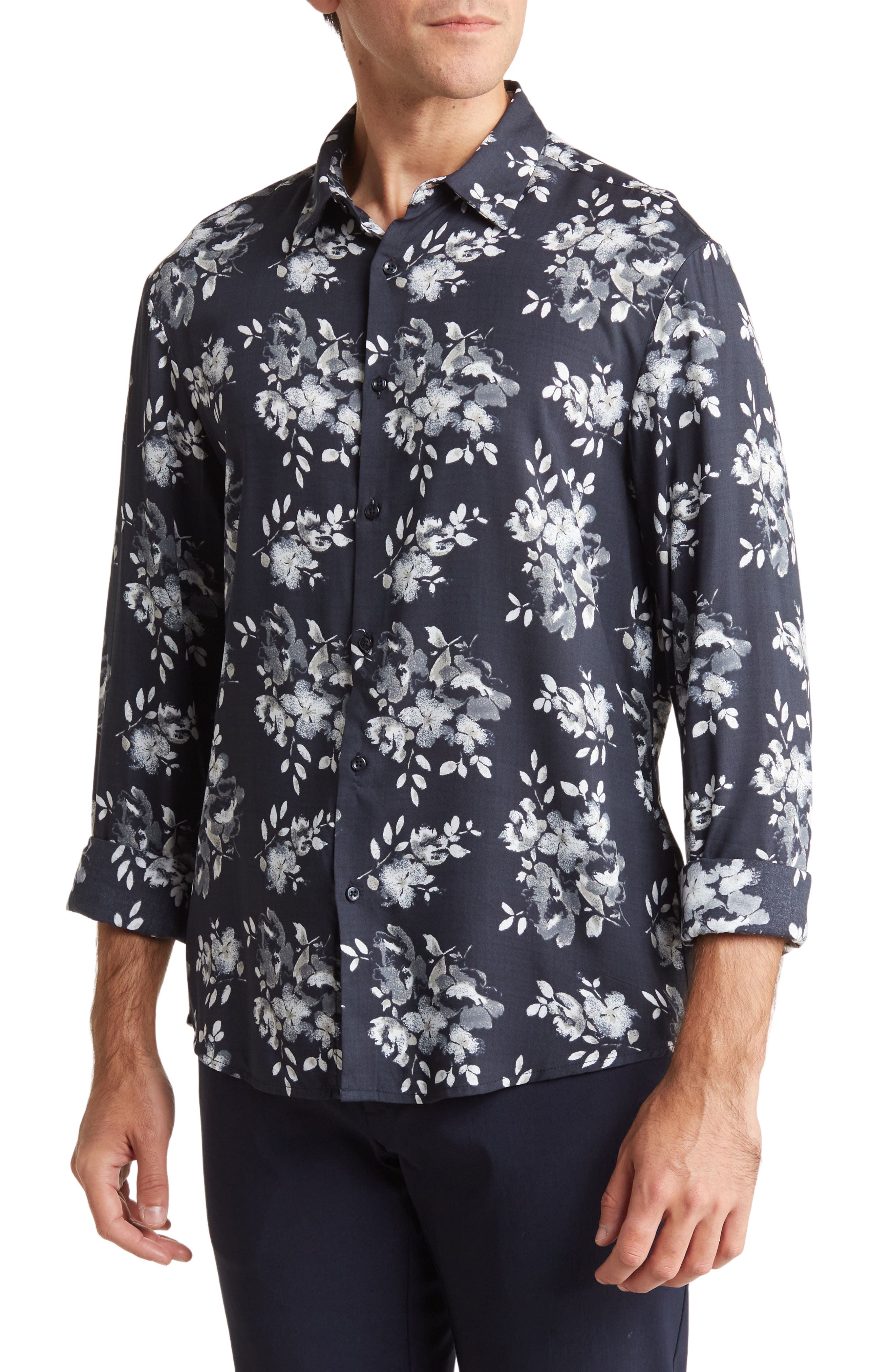 Классическая рубашка с цветочным принтом DENIM AND FLOWER