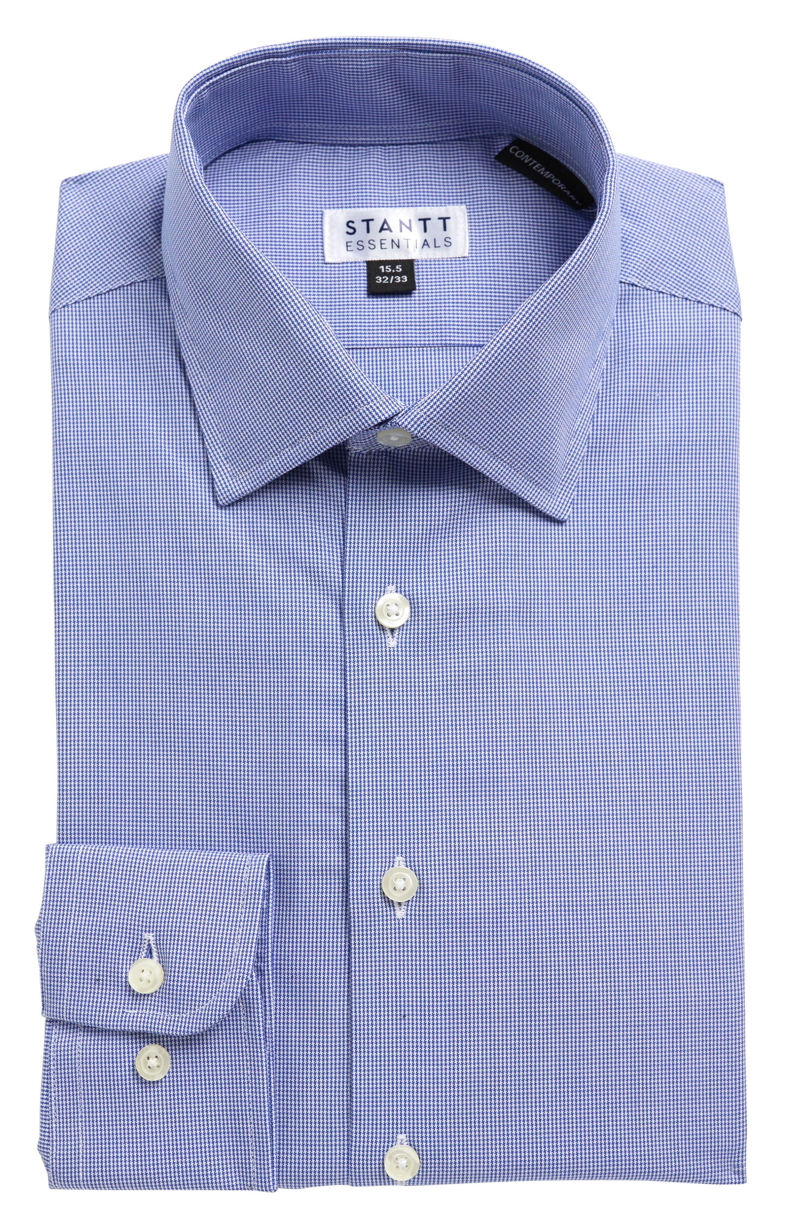 Micro Houndstooth Contemporary Fit Dress Shirt STANTT ESSENTIALS