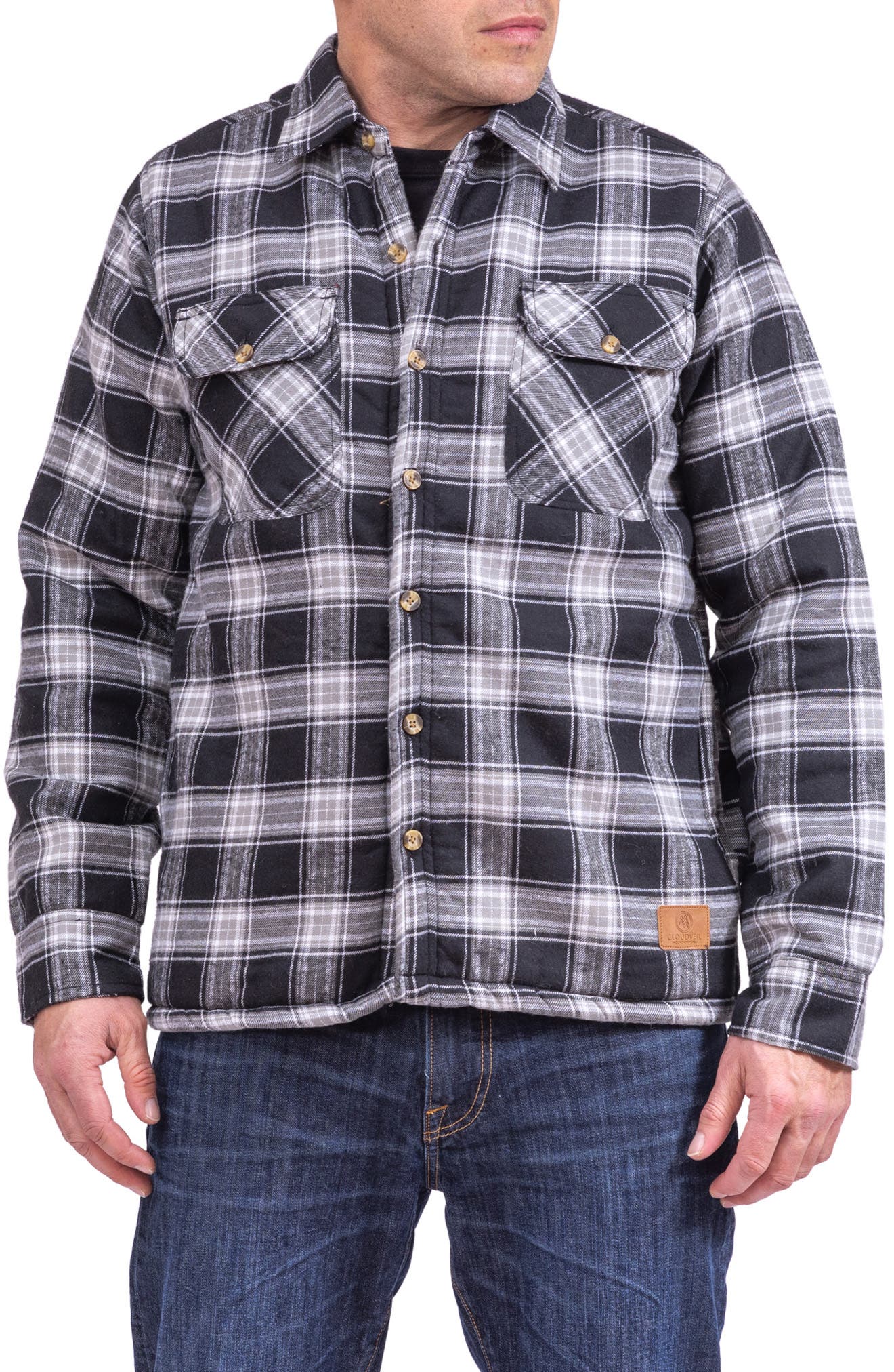 Bonded Beefy Faux Shearling Lined Flannel Shirt Jacket Cloudveil Mountainworks