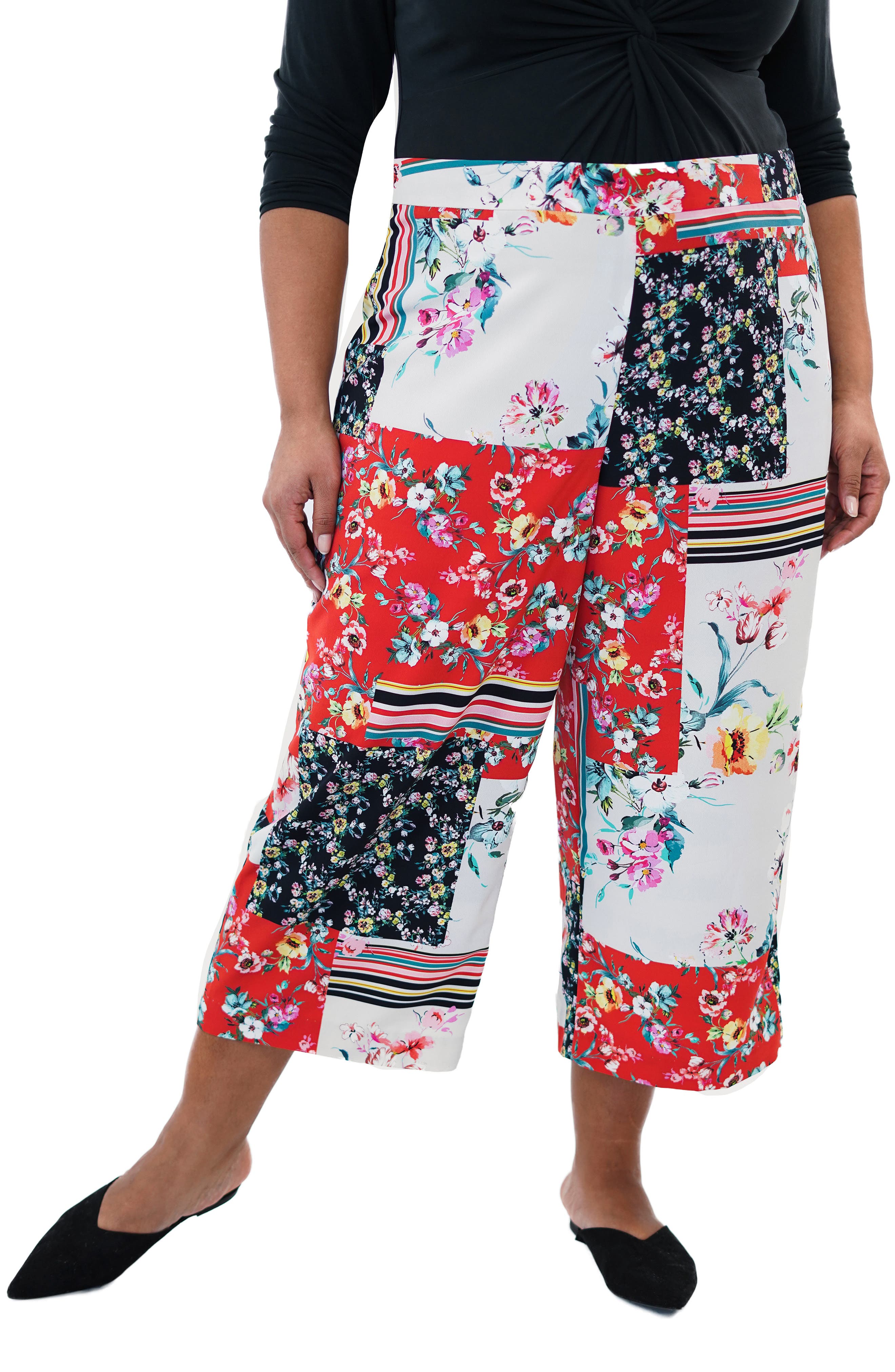 Укороченные брюки с цветочным принтом Maree Pour Toi