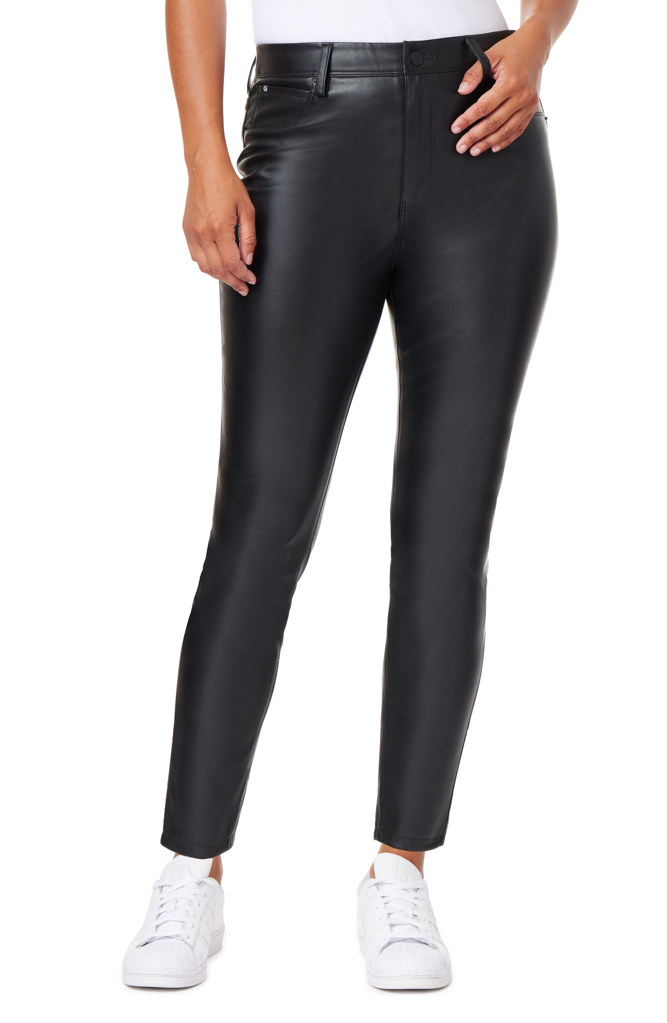 High Waist Faux Leather Jeggings Curve Appeal