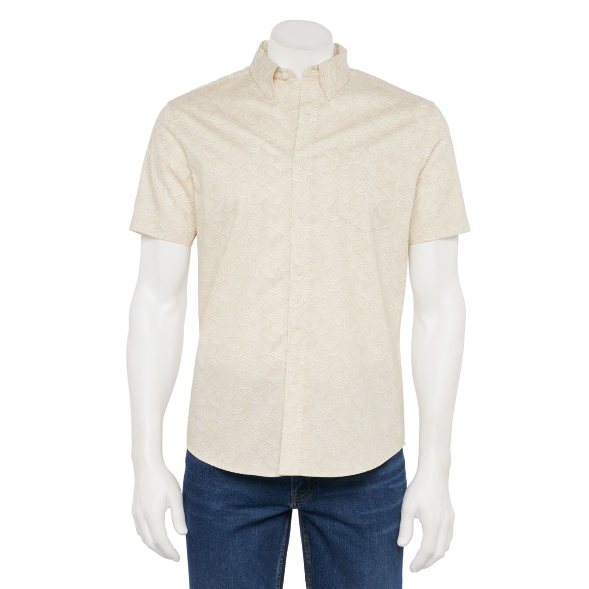 Мужская рубашка Sonoma Goods For Life® с коротким рукавом идеальной длины на пуговицах SONOMA