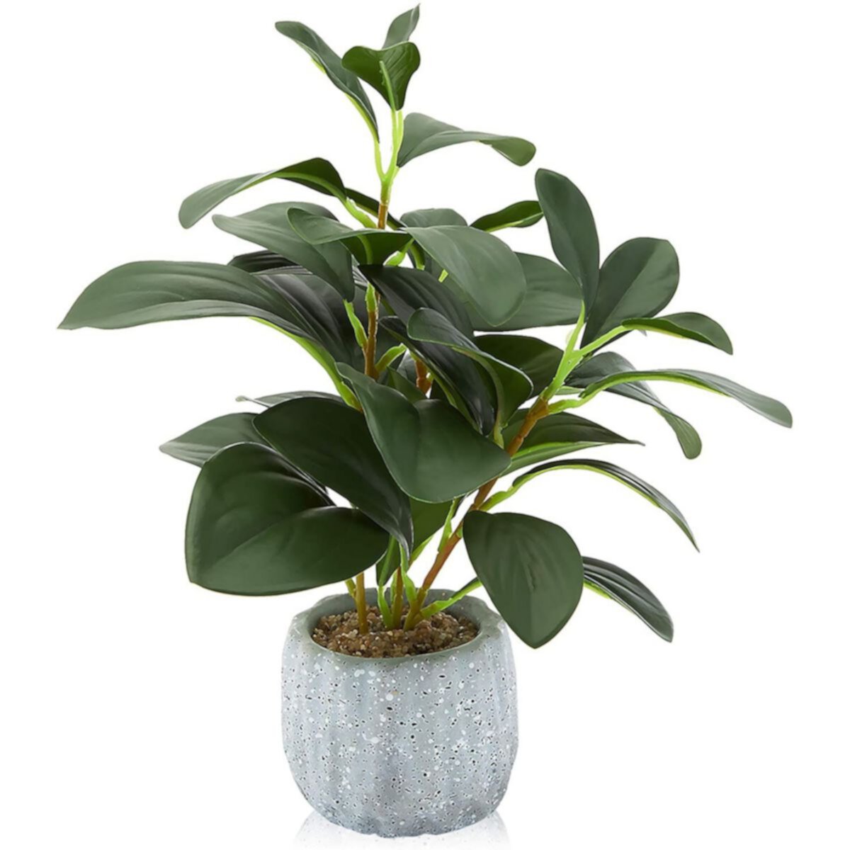 Juvale Artificial Plant with Grey Cement Planter Pot (3.1 x 3.1 x 11.8 Inches) Juvale