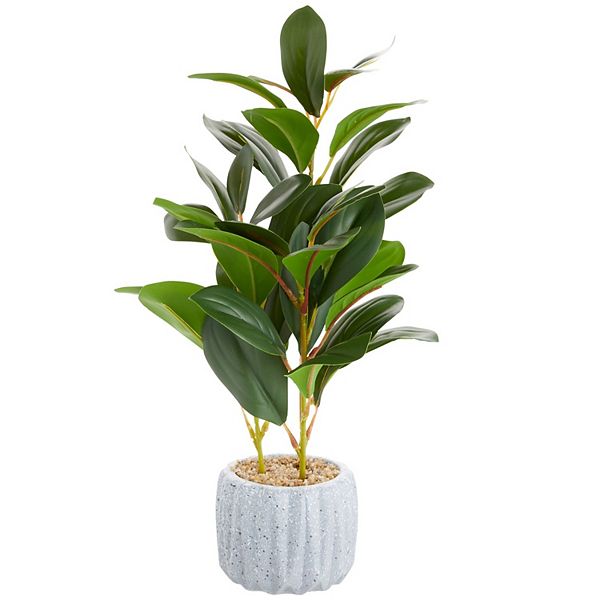 Juvale Artificial Plant with Grey Cement Planter Pot (3.1 x 3.1 x 11.8 Inches) Juvale