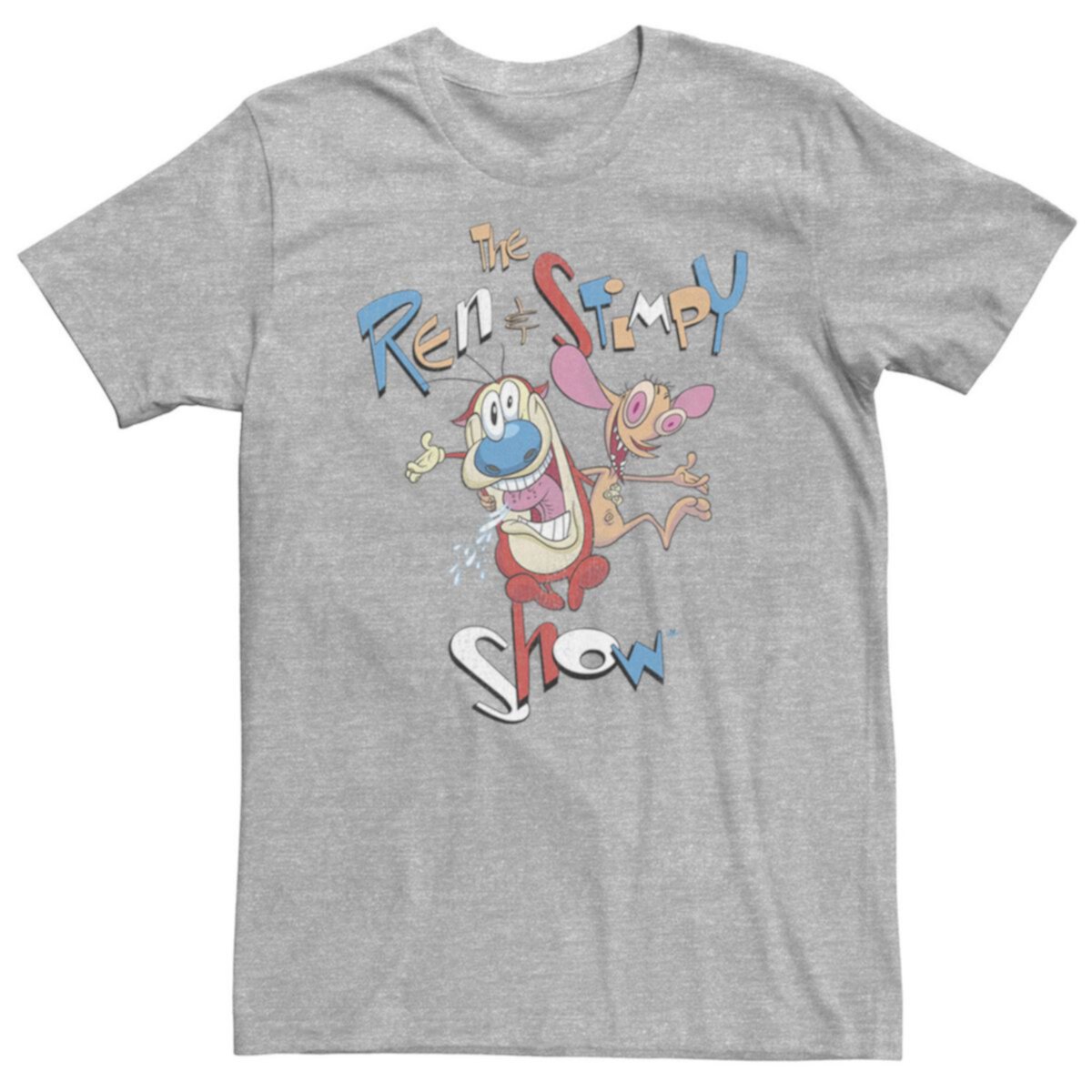 Большой &amp; Винтажная футболка с плакатом с названием Nickelodeon Ren And Stimpy Nickelodeon