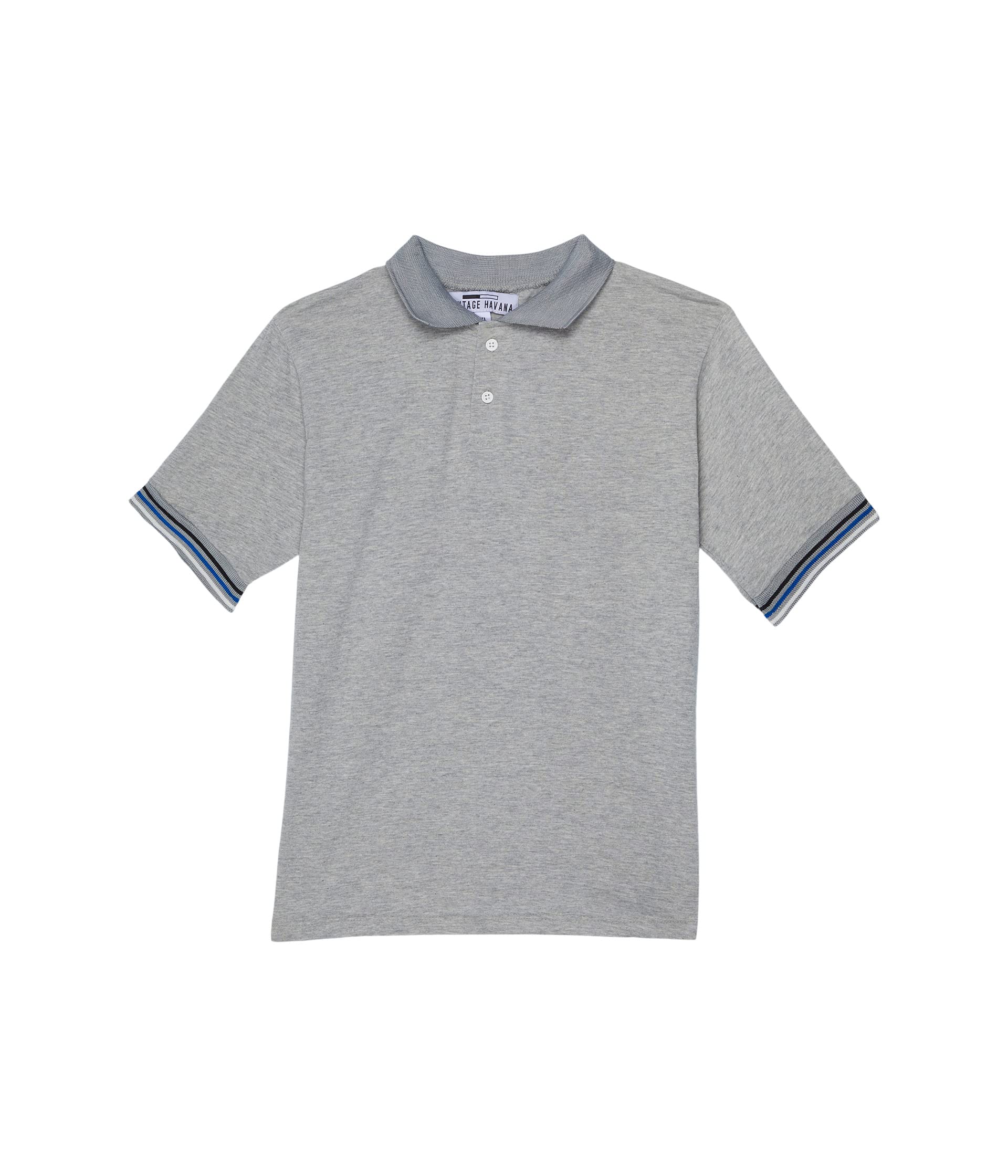 Short Sleeve with Stripe Detail Polo (Little Kids/Big Kids) Vintage Havana Kids